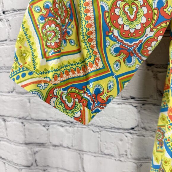 Coolibar Oceanside Tunic Dress Women XL UPF50+ Sun Protection Yellow Geo Paisley - Picture 10 of 12